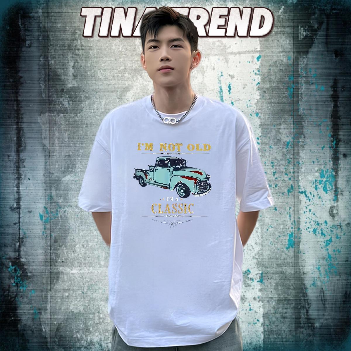 Unisex T shirt 230g 100% Cotton car Daily Outfit Black White Short Sleeve O-Neck Men Clothes T-Shirt New Arrival Tshirts