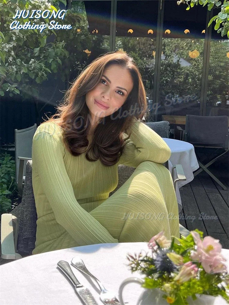 Autumn Long Sleeve Knitted Maxi Dress Women Elegant Sexy Pit Strip O-Neck Bodycon Evening Party Dresses Lady Casual Dress 240823