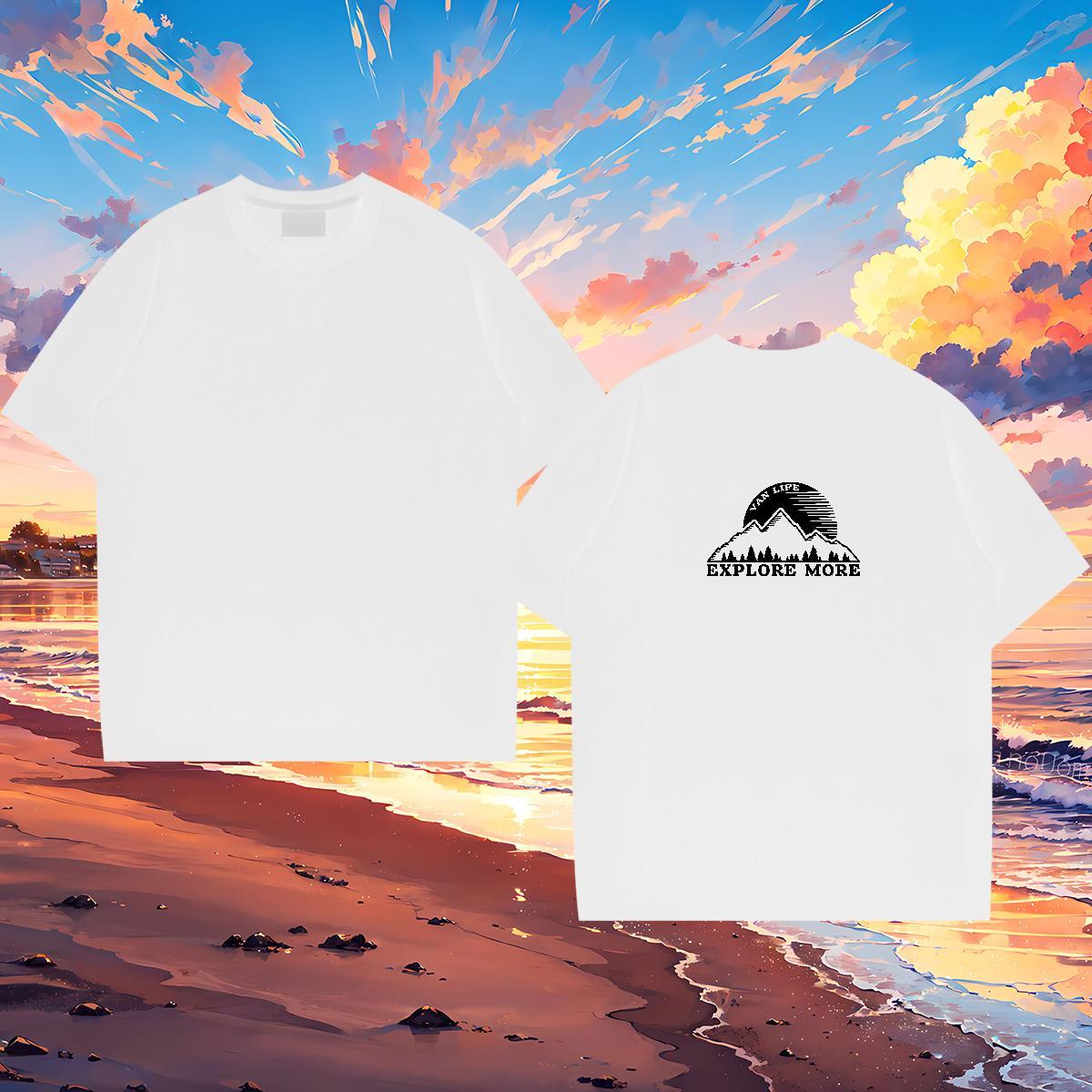 Soft T shirt 230g 100% Cotton mountains Home Outdoor Custom Print Plus Size Round Neck Short Sleeve Tshirt for Man Woman Designer Fashion Clothes