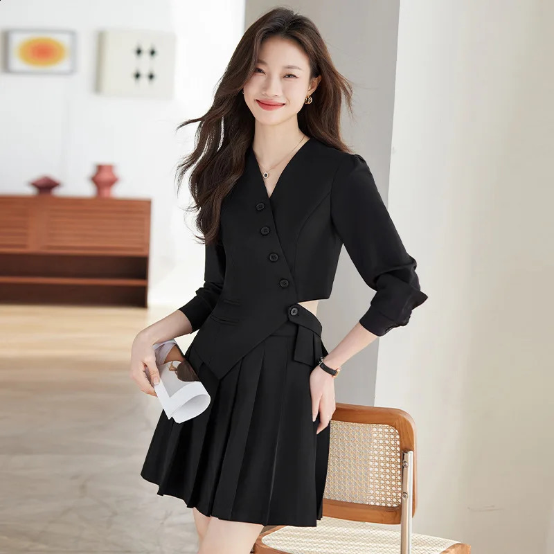 Two Piece Sets Womens Outifits Professional Business Formal Pants Suit Office Ladies Work Wear Long Sleeve Blazer and Skirts 240823