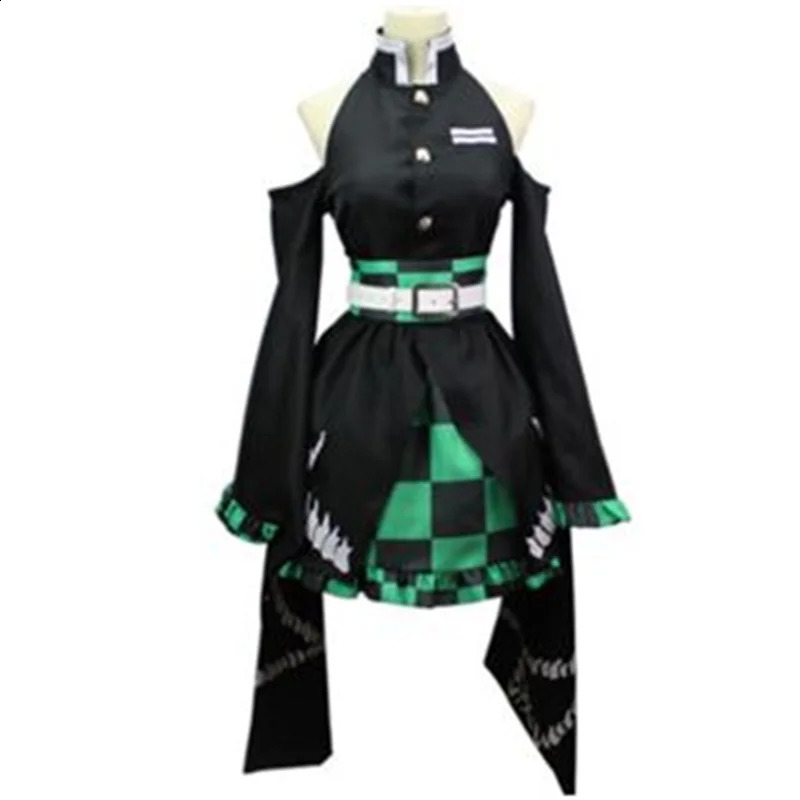 Devil Killer Kamado Tanjirou cosplay costume Halloween Christmas party womens uniform dress 240823