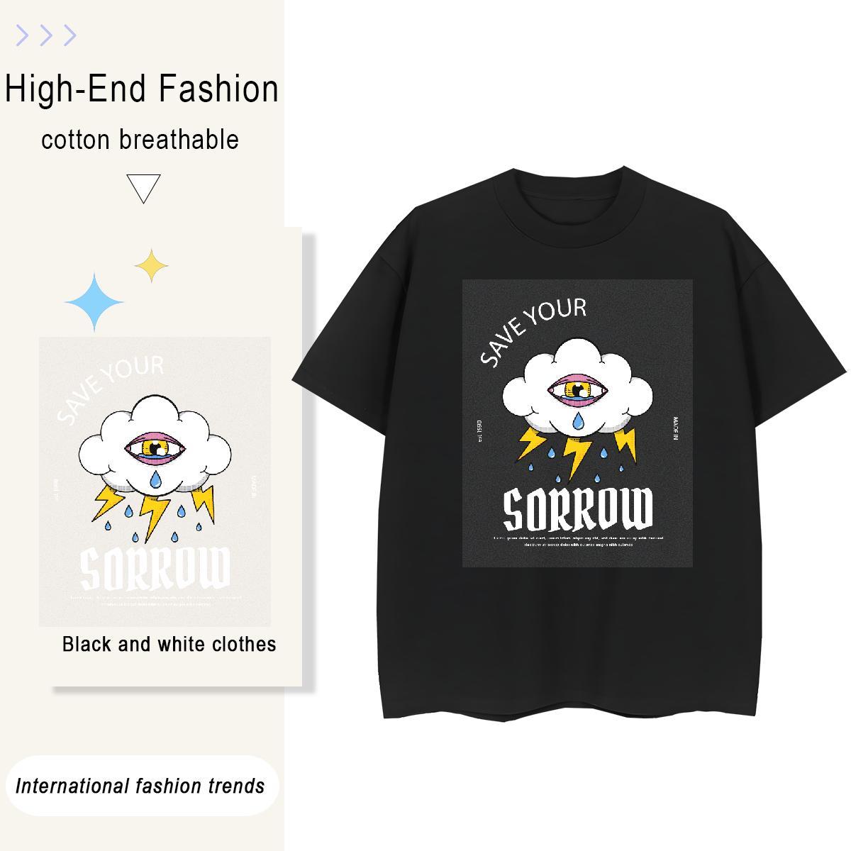 Female Women Tshirts 100% Cotton 230g watching Spring Summer T Shirts Women Breathable Plus Size Cartoon Tops Shirt