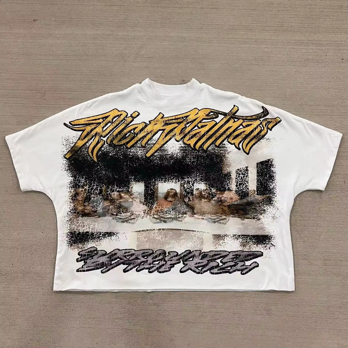 Y2K Street Hip Hop Cotton Tshirt Mens Harajuku Casual Loose Ultra Short Sleeve Couple Punk Rock 240822