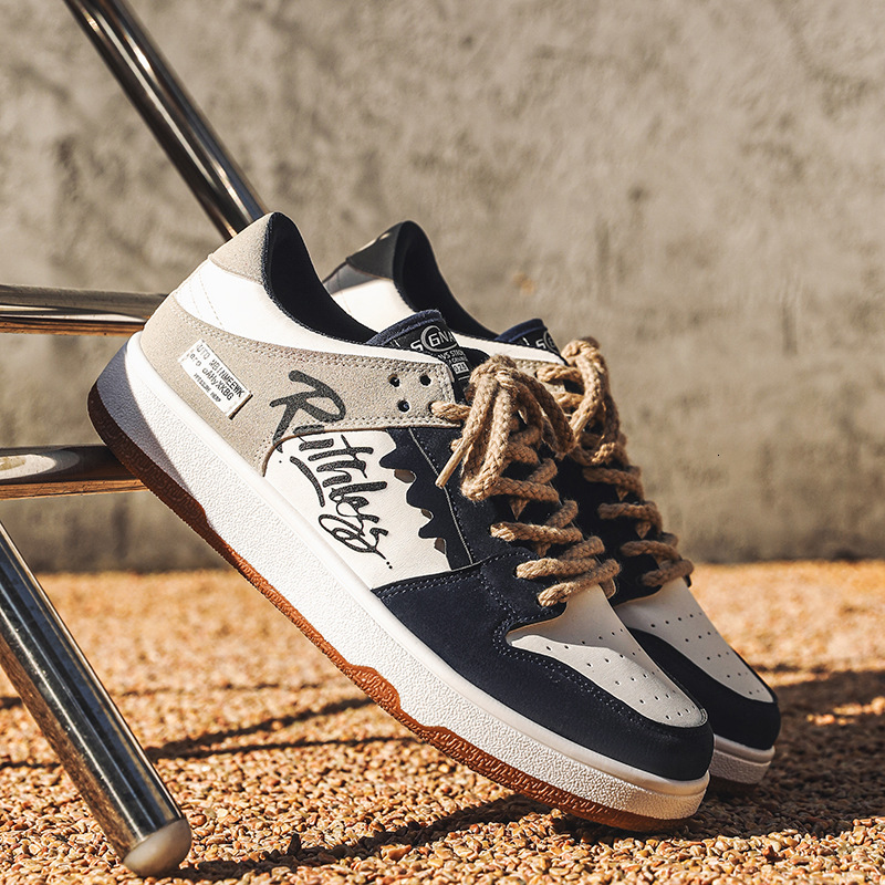 Ddmysports Losing Money Spring Niche Graffiti Board Korean Version Trend Splicing Casual Sports Men S Shoes OUTDOOR