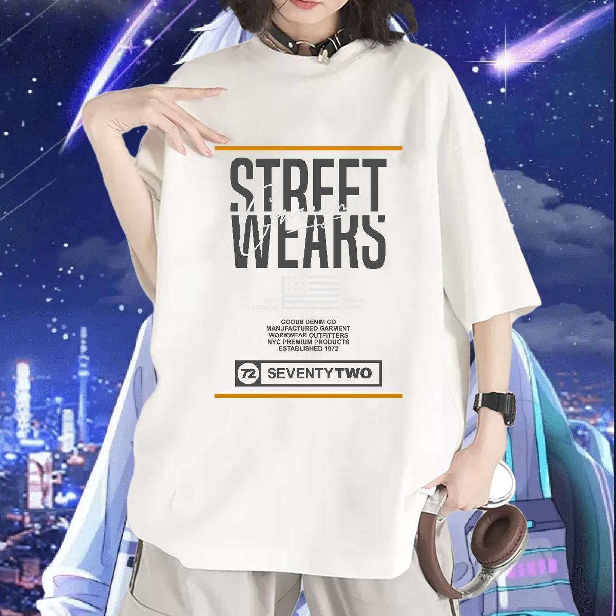 Brand Woman Tshirt 230g Pure Cotton letter Casual Women T Shirts Round Neck Short Sleeve Black White Top Shirts