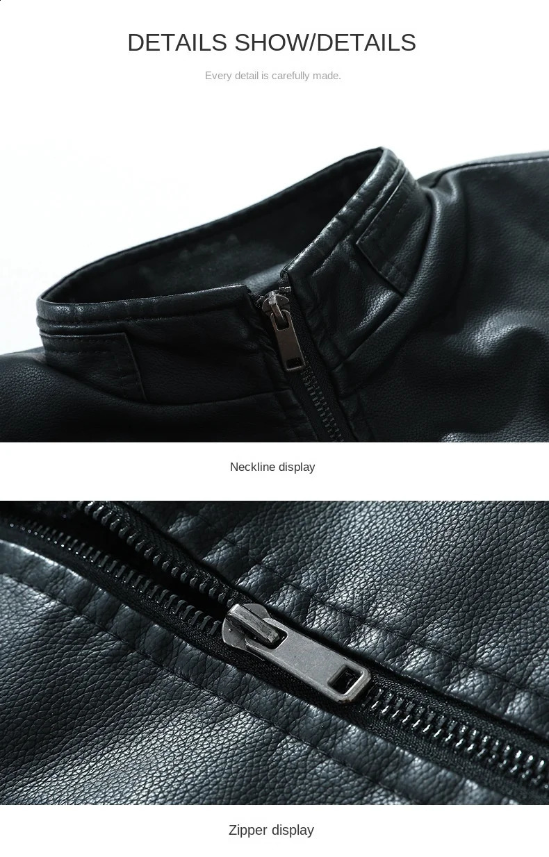 Autumn Mens Leather Clothing Solid Color Loose Casual Business Office Stand Collar Coat Mens Thickened Leather Jacket 240822