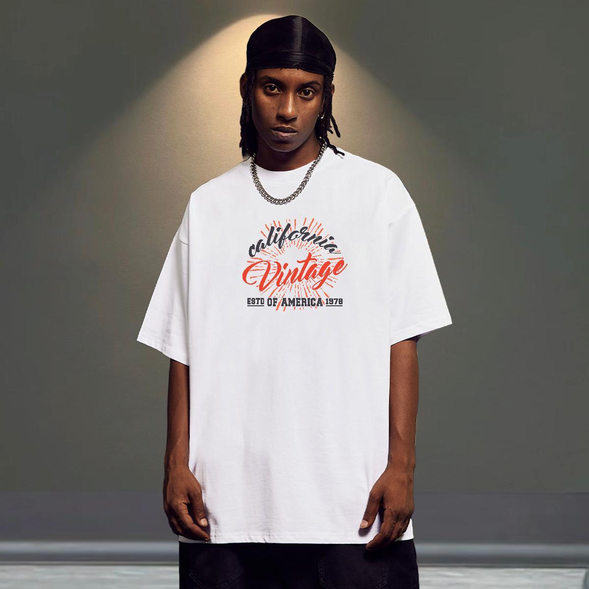Classic T-Shirts 230g Cotton letter Casual Beach Oversized 4XL Breathable Short Sleeve Tshirts 2024 Tops