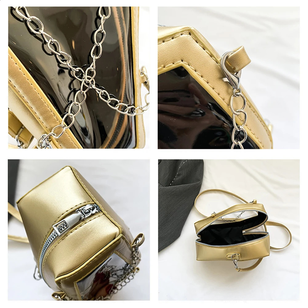 Women Crossbody Bag Coffin Shape PVC PU Shoulder Bag Gothic Underarm Bag Transparent Phone Bag Make Up Cosmetic Bag Halloween 240823