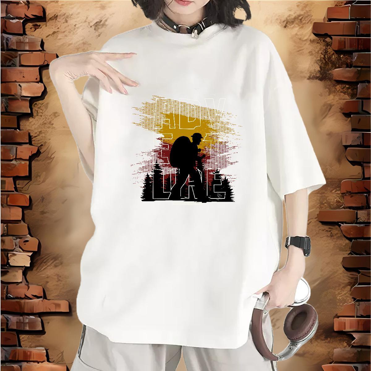 Wholesale Lady T shirt 100% Cotton 230g letter Hip Hop Woman T Shirts Breathable Crew Neck Black Oversized Tops Tees