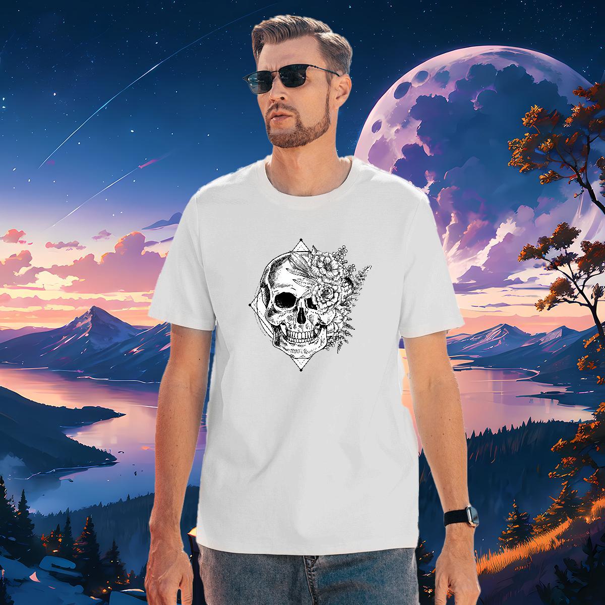 TOP Quality T-Shirts 230g Pure Cotton flower Street Casual Asian Size O Neck Short Sleeves Mens Tshirts Designer Fashion Tees