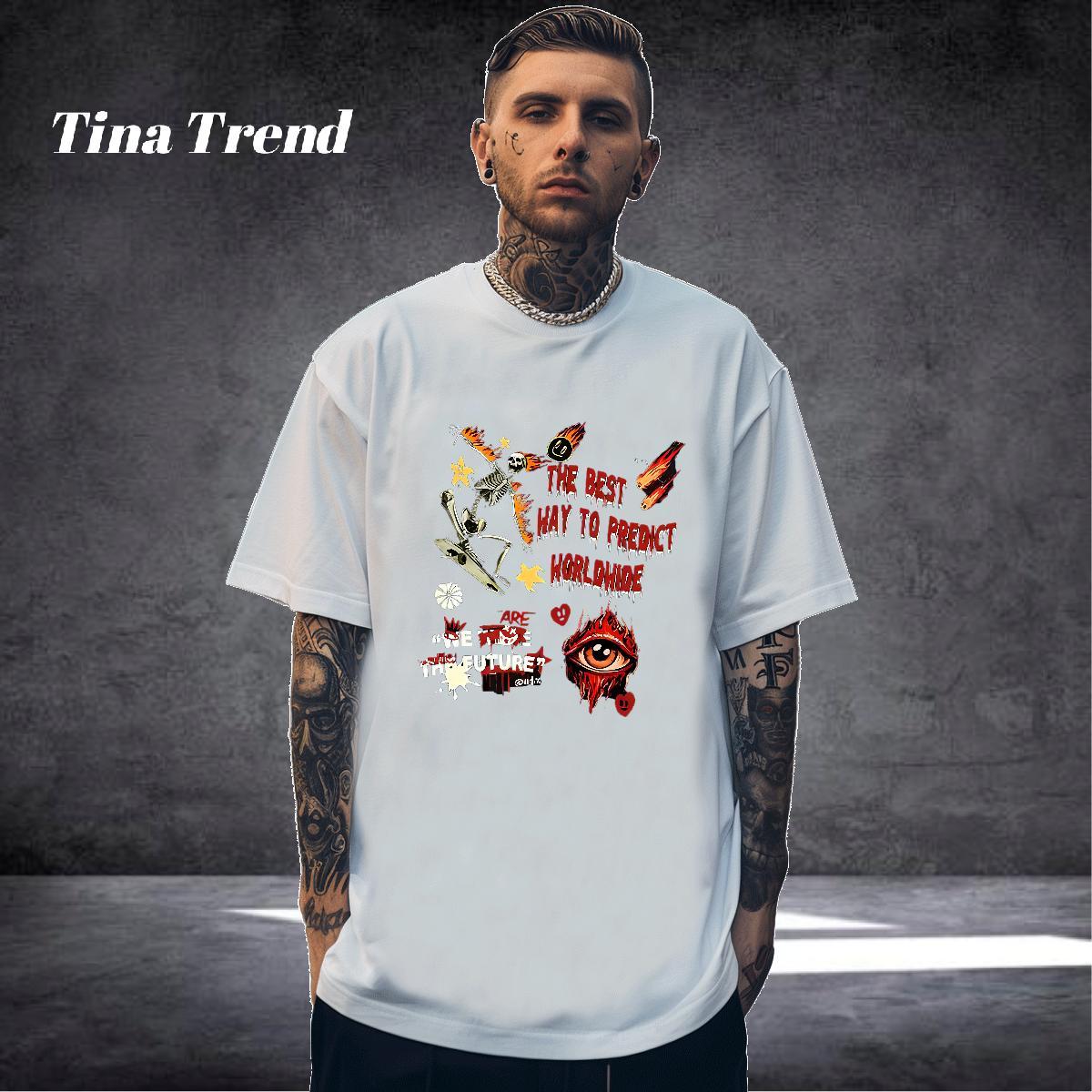 Soft Men T Shirts 230g Cotton halloween Home Outdoor DIY Anime Breathable Crew Neck Tshirts Customized Polos