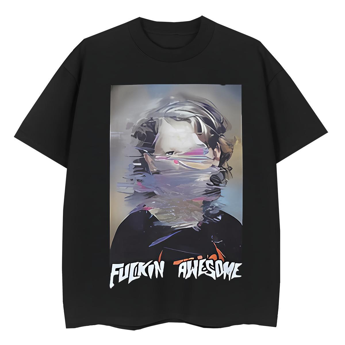 Designer Nice Women Tees 230g Pure Cotton painting Casual T-Shirts Round Neck Short Sleeve Anime Tops