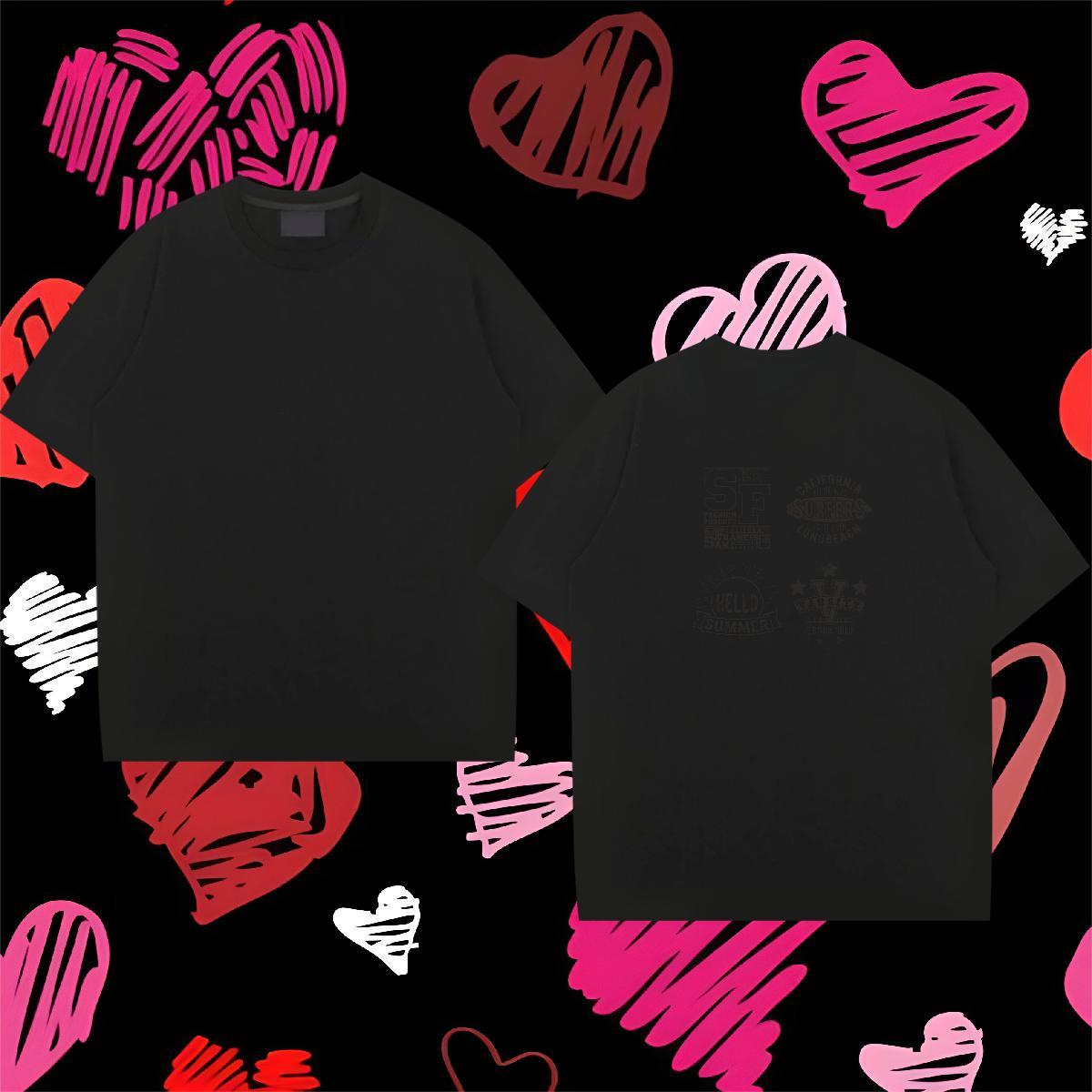 Comfortable Mens T Shirts 100% Cotton 230g letter Outdoor Black Oversized Breathable Short Sleeve Mens Tshirts DIY Tees