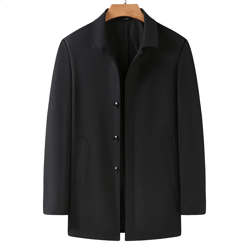 8XL 7XL 6XL Autumn Business Mens Jackets High End Casual Windbreaker Loose Long Trench Coat Men Fashion Male Overcoat 240822