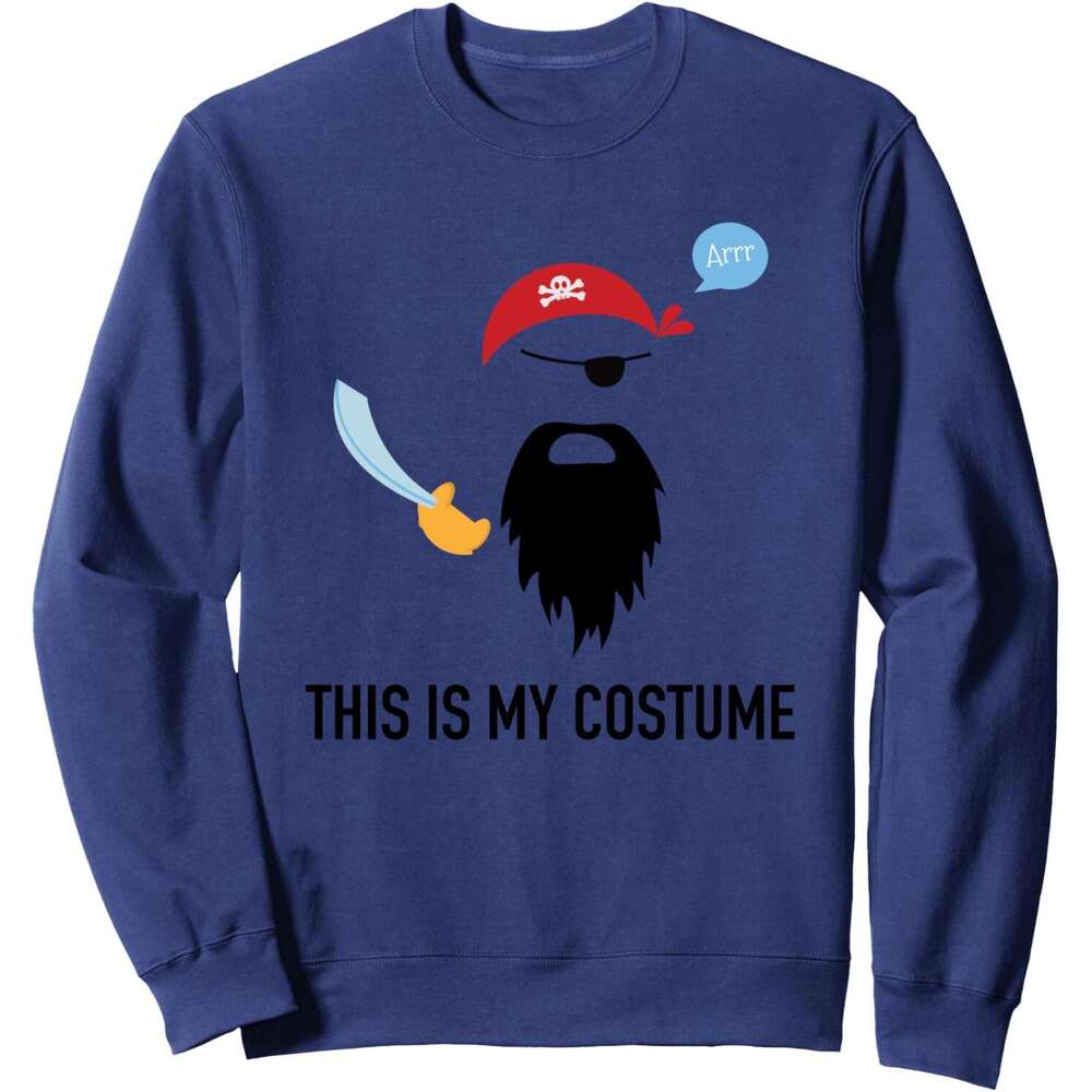 Long Sleeve Shirts for Men sweatshirt This Is My Pirate Costume Funny Cool Birthday Gift Sweatshirt T shirt Tee Streetwear Casual tops clothes