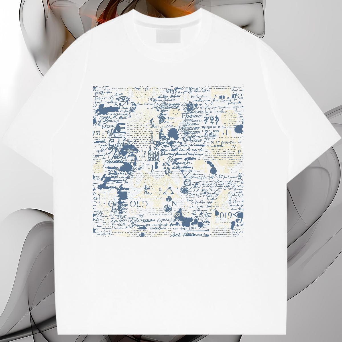 Free Shipping Women Tees 100% Cotton 230g full Beach T-Shirts for Women Breathable Crew Neck Cartoon Printing L-4XL Wear