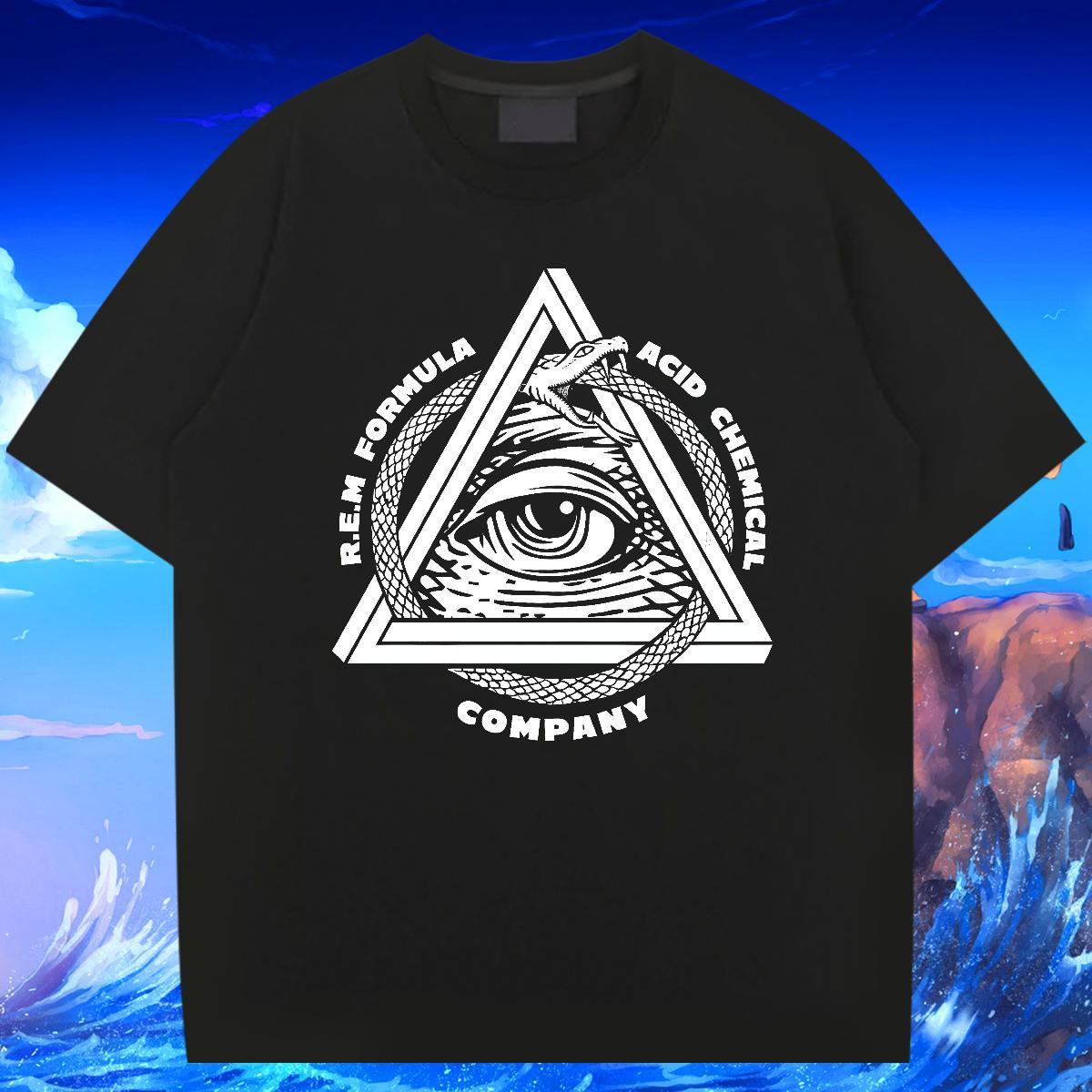 Soft Men T Shirts 230g 100% Cotton eye of the devil Summer Casual DIY Logo Oversized Breathable Mens Tshirts Classic Tee Shirt