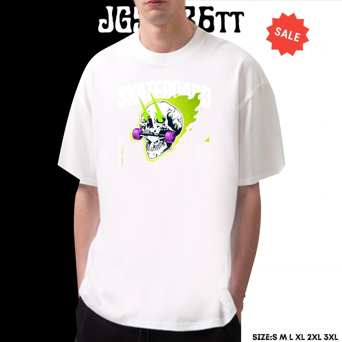 Free Shipping T-Shirts for Men 230g 100% Cotton skull Hip Hop Customized Breathable Short Sleeve Men Tshirts Brand Tee Shirt