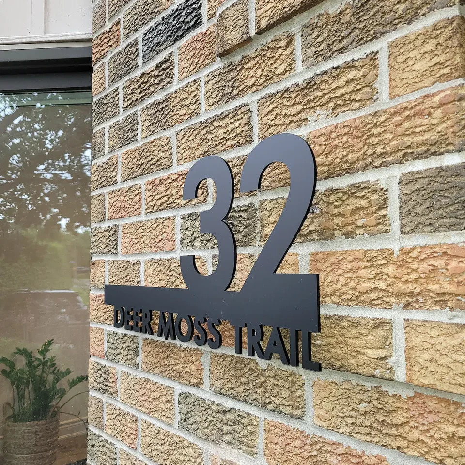 2540cm Custom Doorplate Outdoor Wooden House Number Door Plates Address Plate Alphanumeric Plaque House Street Number Sign 240823