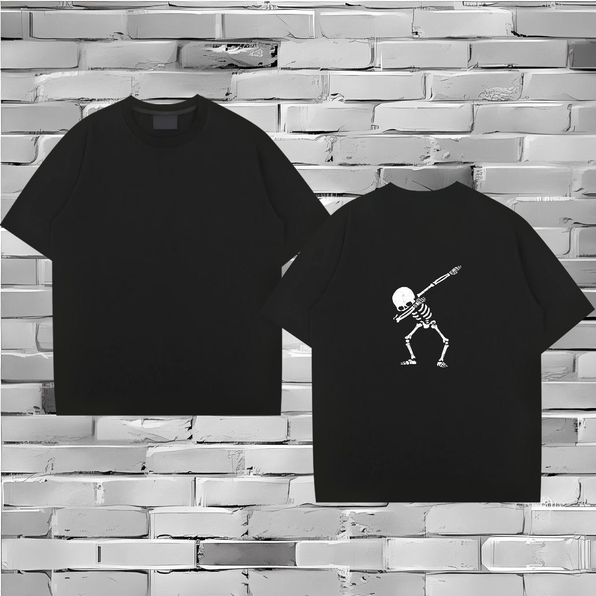 Designer Mens T Shirts 230g 100% Cotton skull Beach Asian Size Breathable Short Sleeve Tshirts New Arrival Tops Shirt