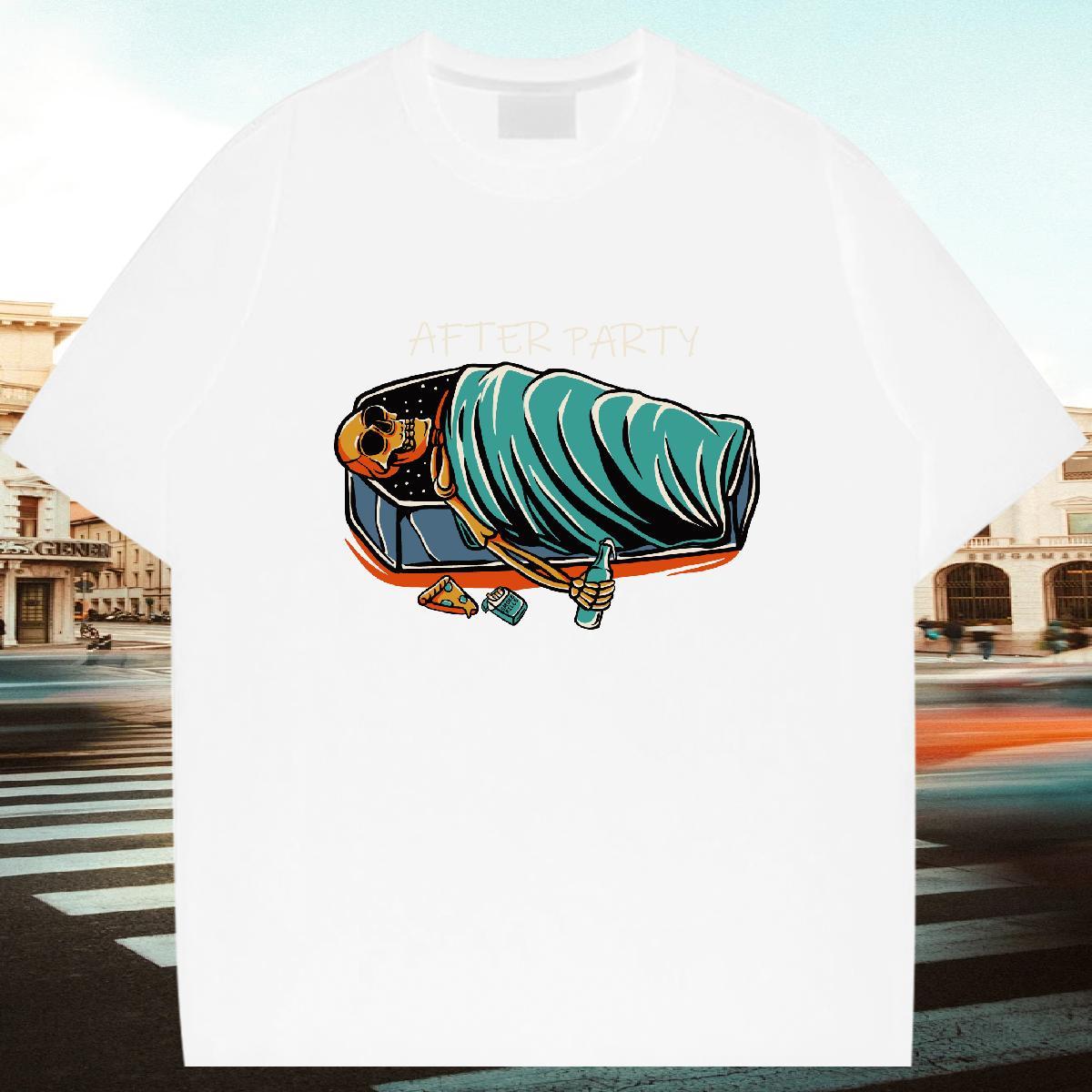 Wholesale T Shirts Men 100% Cotton 230g skull Anime Printing Street Customized Print O Neck Short Sleeves Men Clothes T-Shirt DIY Customized Top Tees
