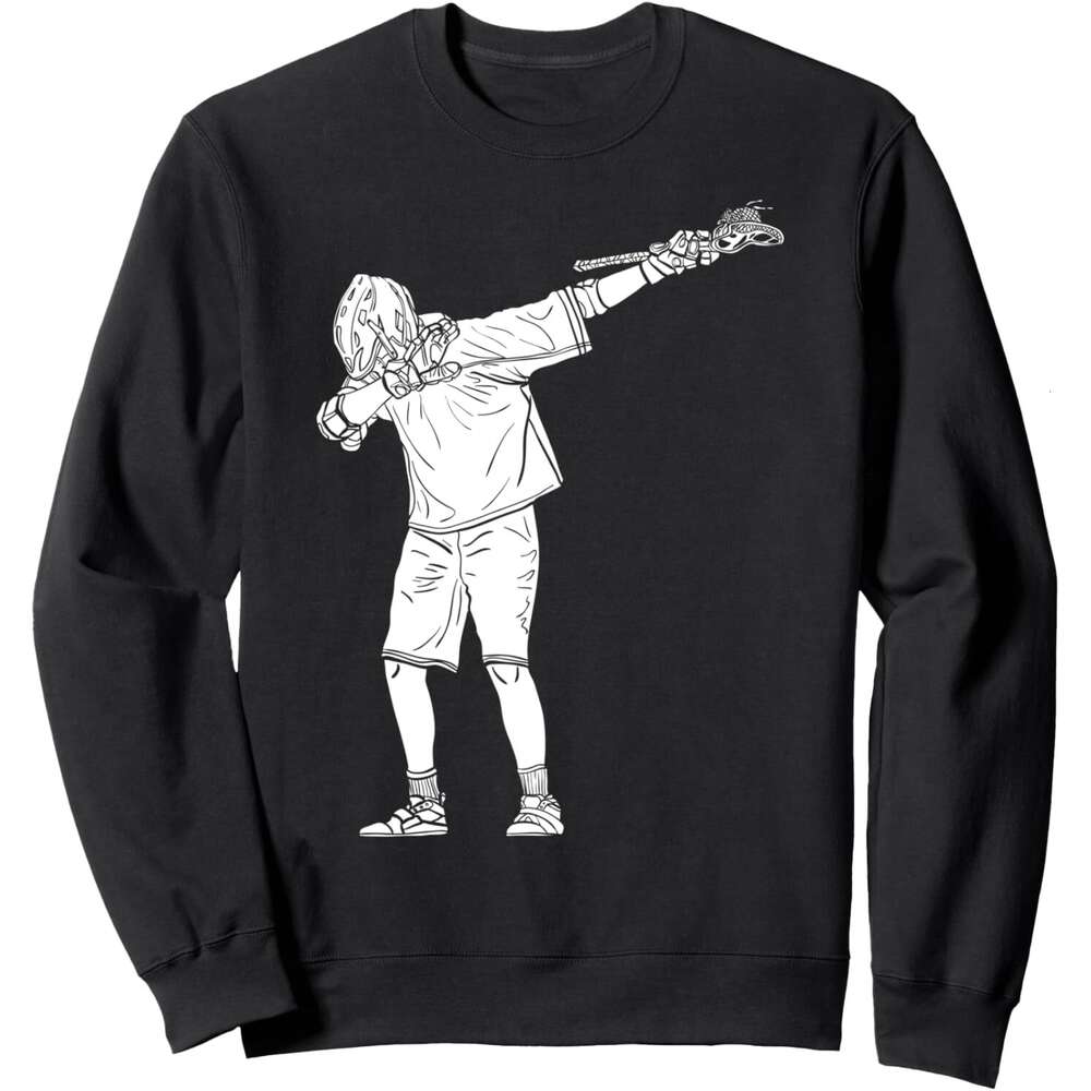 Long Sleeve Shirts for Men sweatshirt Lacrosse Stick Boy Dabbing Youth Dab Dance Sweatshirt T shirt Tee Streetwear Casual tops clothes