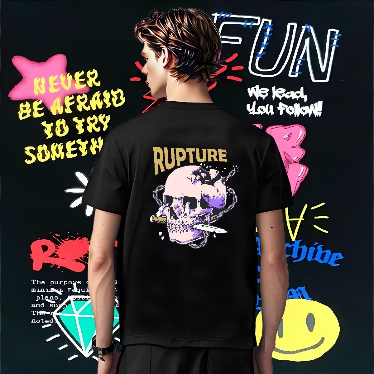Loose Fit T-Shirts for Men 230g 100% Cotton skull Casual Beach Oversized 3XL 4XL Breathable Soft Mens Tshirts Designer Fashion Tops Tees