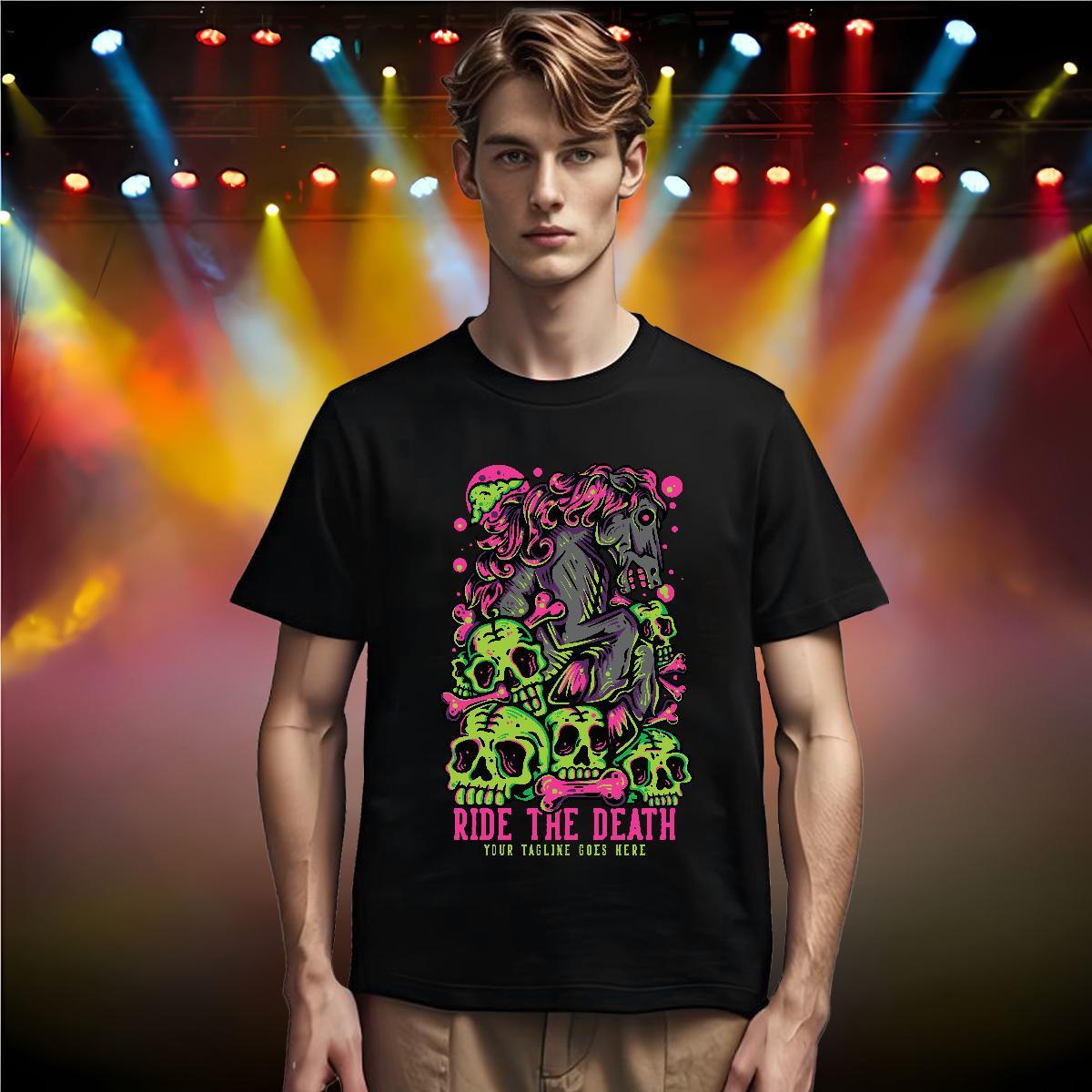 Loose T shirt 230g Pure Cotton skull Daily Wear Plus Size Cartoon Short Sleeve Soft Tshirts 2024 DIY Clothes