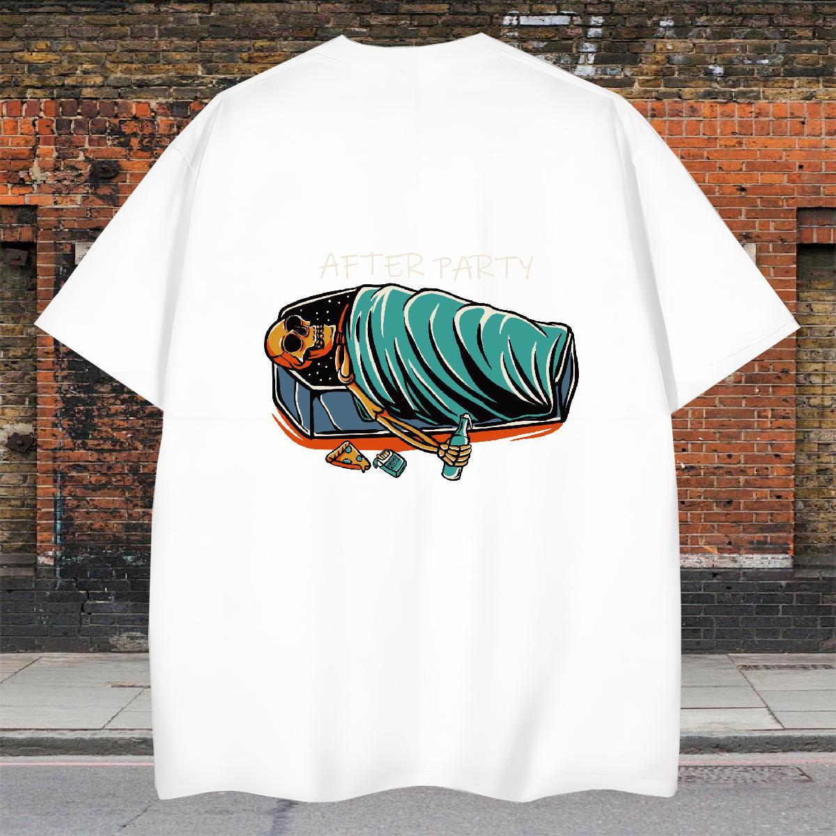 Brand Men T Shirts 100% Cotton 230g skull Street Wear Custom Printing Short Sleeve Soft Tshirts Wholesale Tops Tees