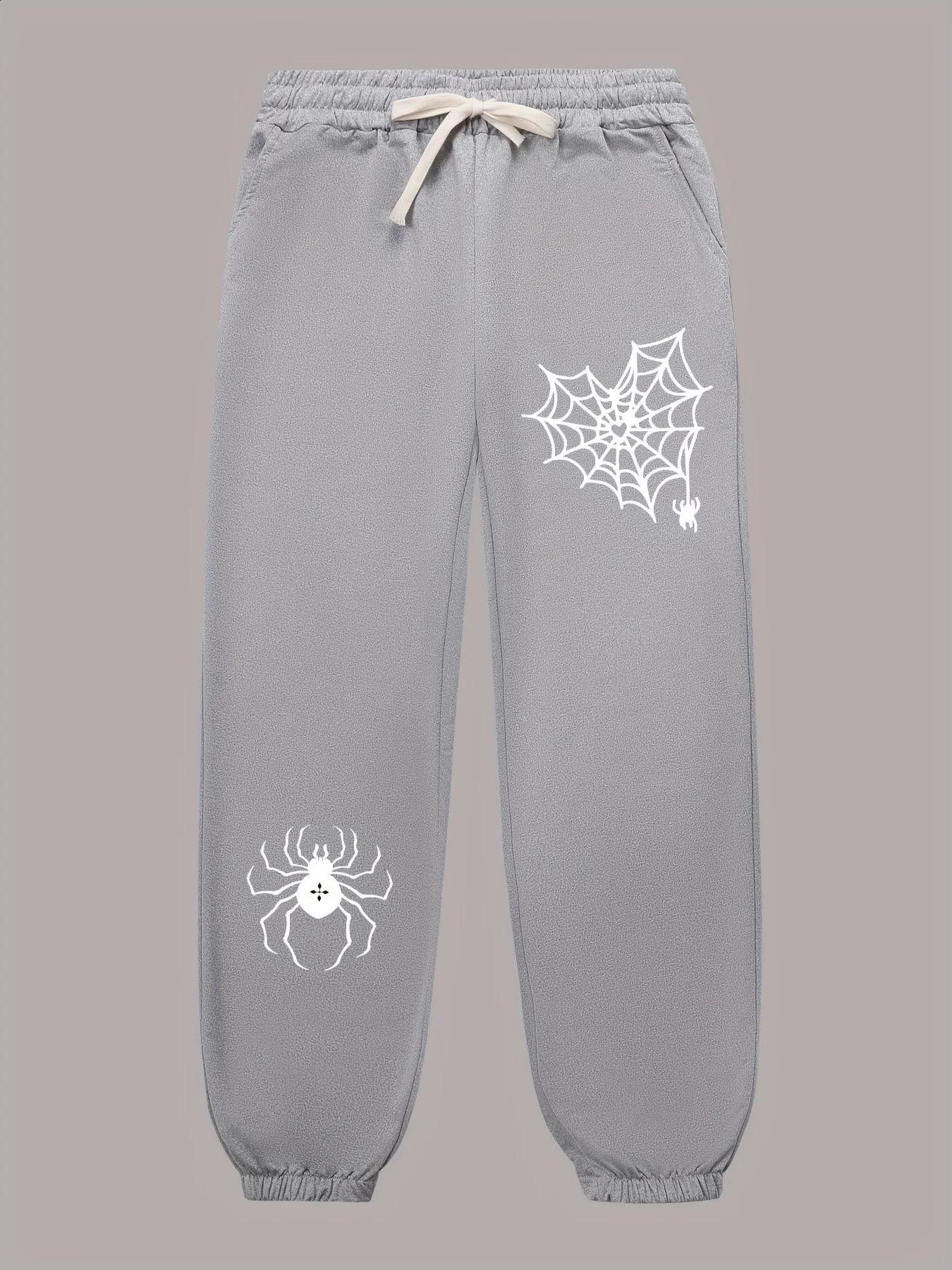 Spider Pattern Halloween Print Drawstring Trendy Sweatpants Loose Fit Pants Men Casual Joggers women Fall Winter Running Jogging Z260314