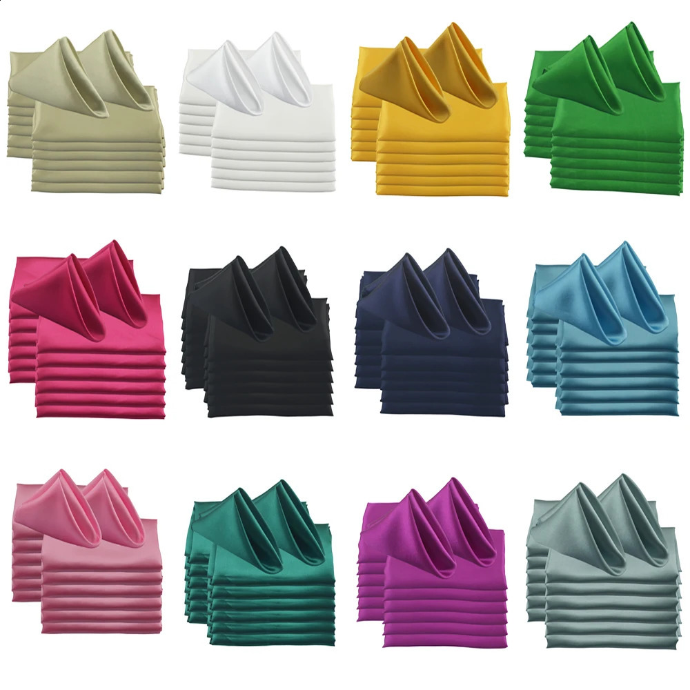 50pc Square 30x30cm Satin Elegant Napkins Perfect For Wedding Graduation Dinner Parties Restaurant CoffeeCake Tea Towel 240822