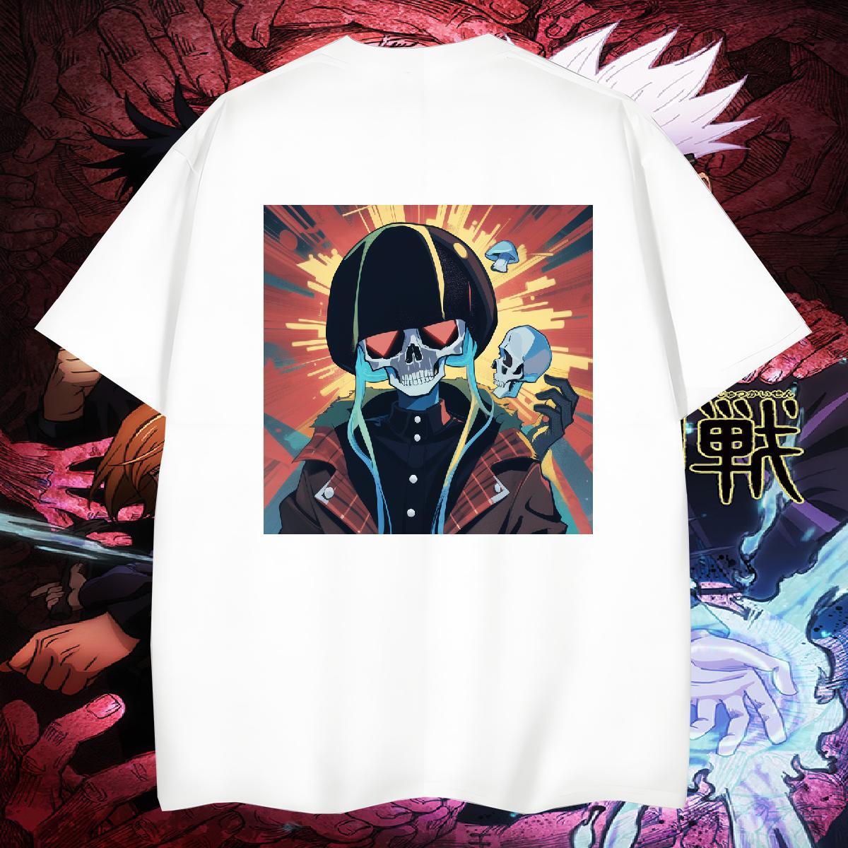 Loose Mens T Shirts 230g 100% Cotton skull Street wear Hip Hop Custom Big Size Breathable Short Sleeve Couples T Shirts Customized Tee Shirt