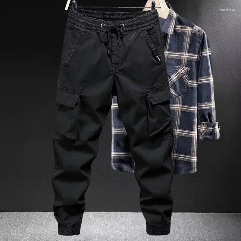 Men's Pants Trendy Brand Casual Cargo Loose Fit Solid Color American Style For Spring Autumn Z260315