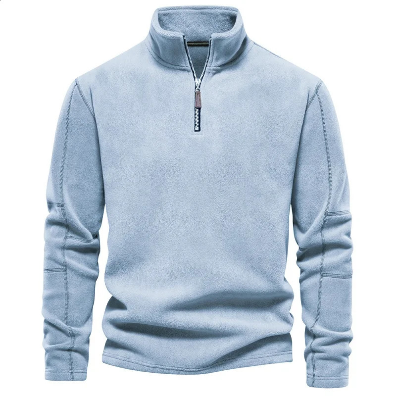 Harajuku Autumn Mens Hoodie Stand Collar Half Y2k Zipper Long Sleeve Fashion Casual European Code Cross-Border Trend Men Shirt 240823