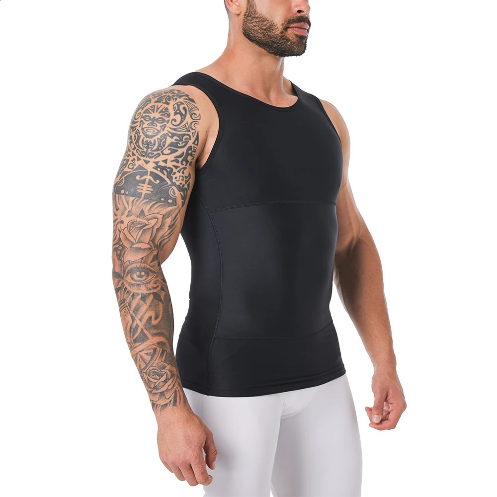 Mens Shapewear Hide Gynecomastia Compression Tank Tops Men Body Shaper Tummy Control Slimming Undershirt 240823 - view 4