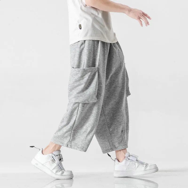 Mens Harem Pants Solid Color Baggy Man Trousers Harajuku Style Streetwear Casual Men Big Sizes Male 2023 Fashion 240822