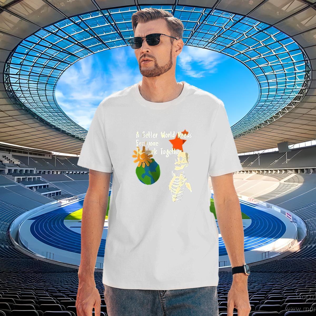 Classic T Shirt For Man 230g 100% Cotton skull Street DIY Anime Breathable Crew Neck Tshirt for Man Woman Fashion Wear