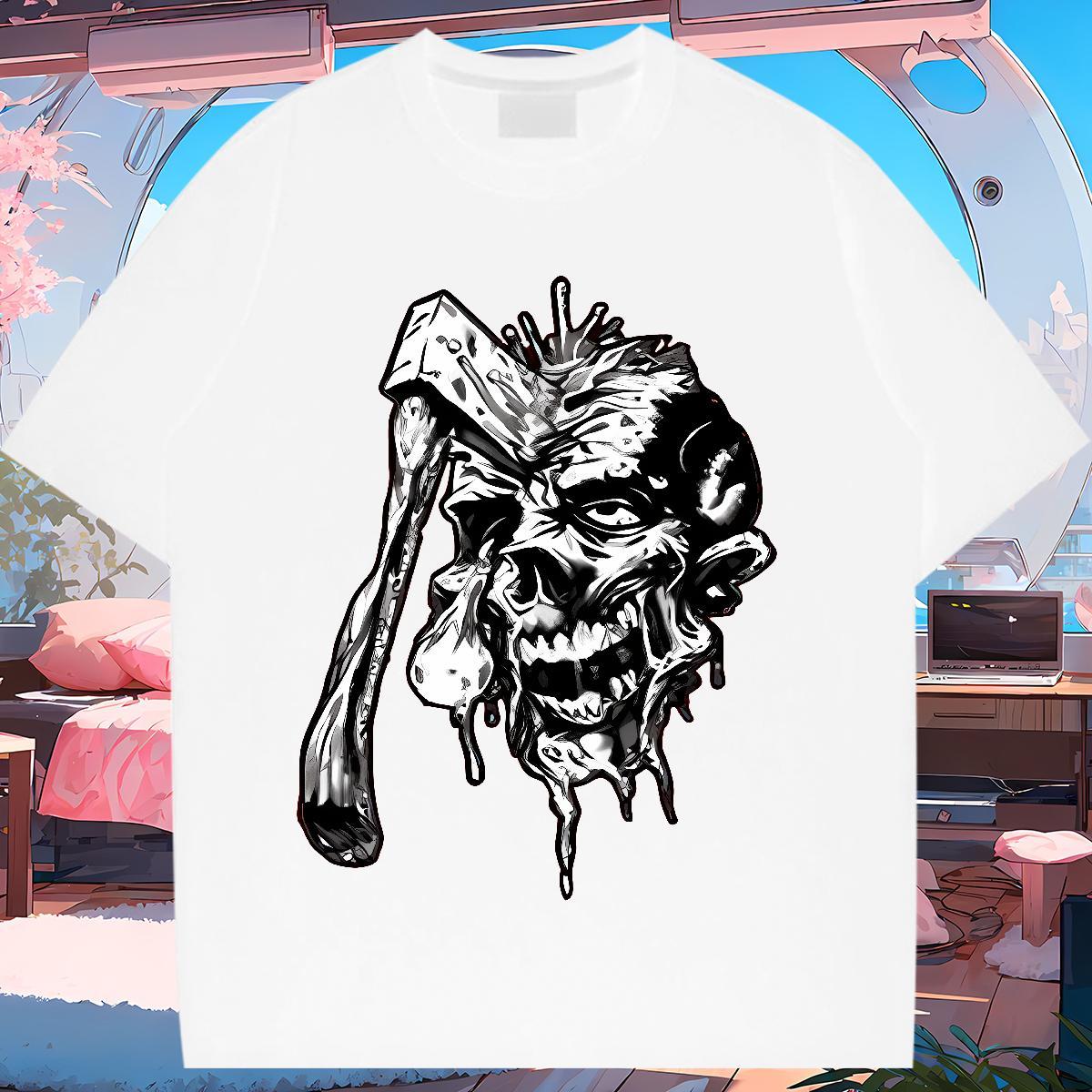 Brand Women Tees 230g Pure Cotton scary Summer Casual T-Shirts Short Sleeve O-Neck Plus Size Custom Top Shirts