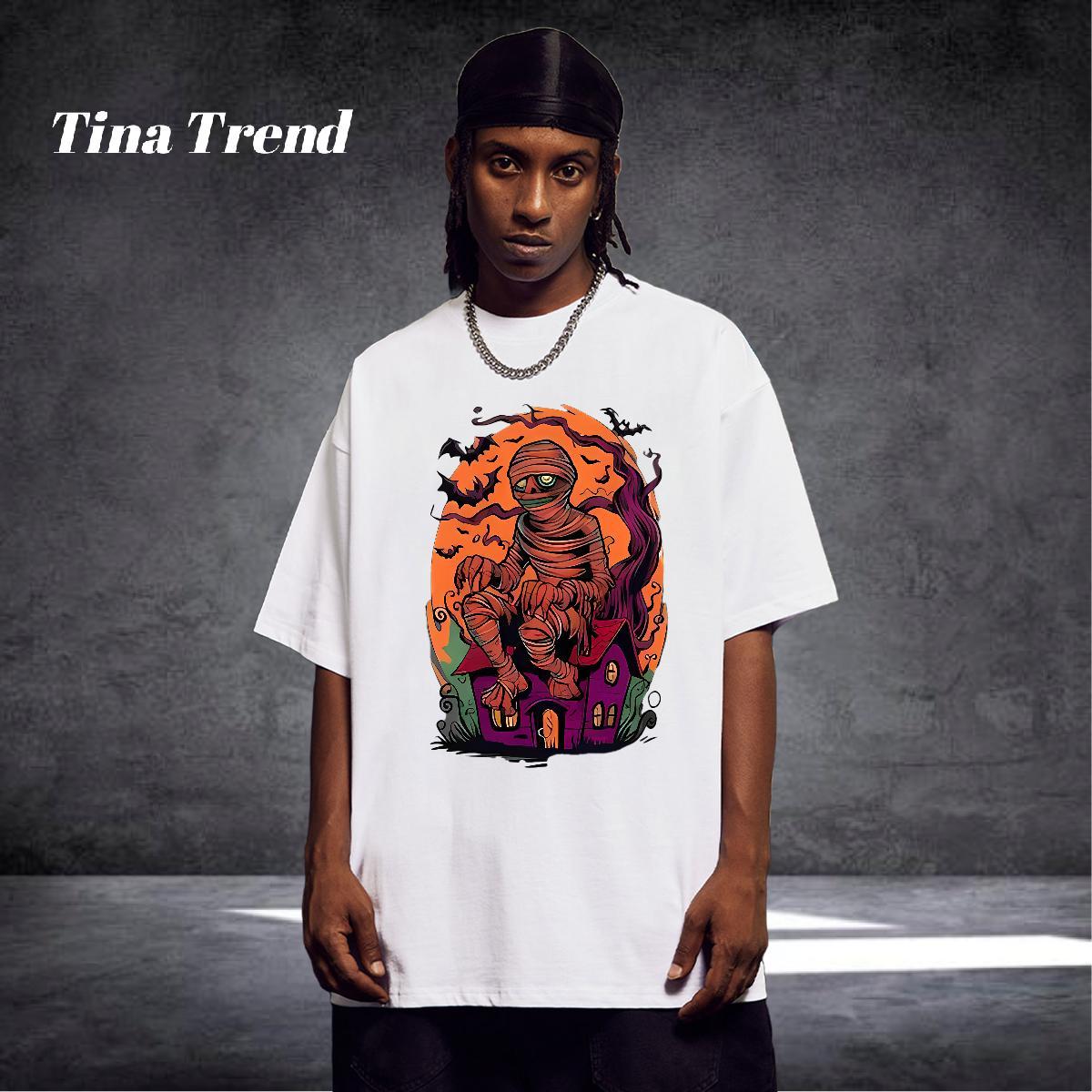 Cool Design T Shirts Men 100% Cotton 230g skull Home Outdoor Custom Printing Breathable Men Tshirts DIY Wear