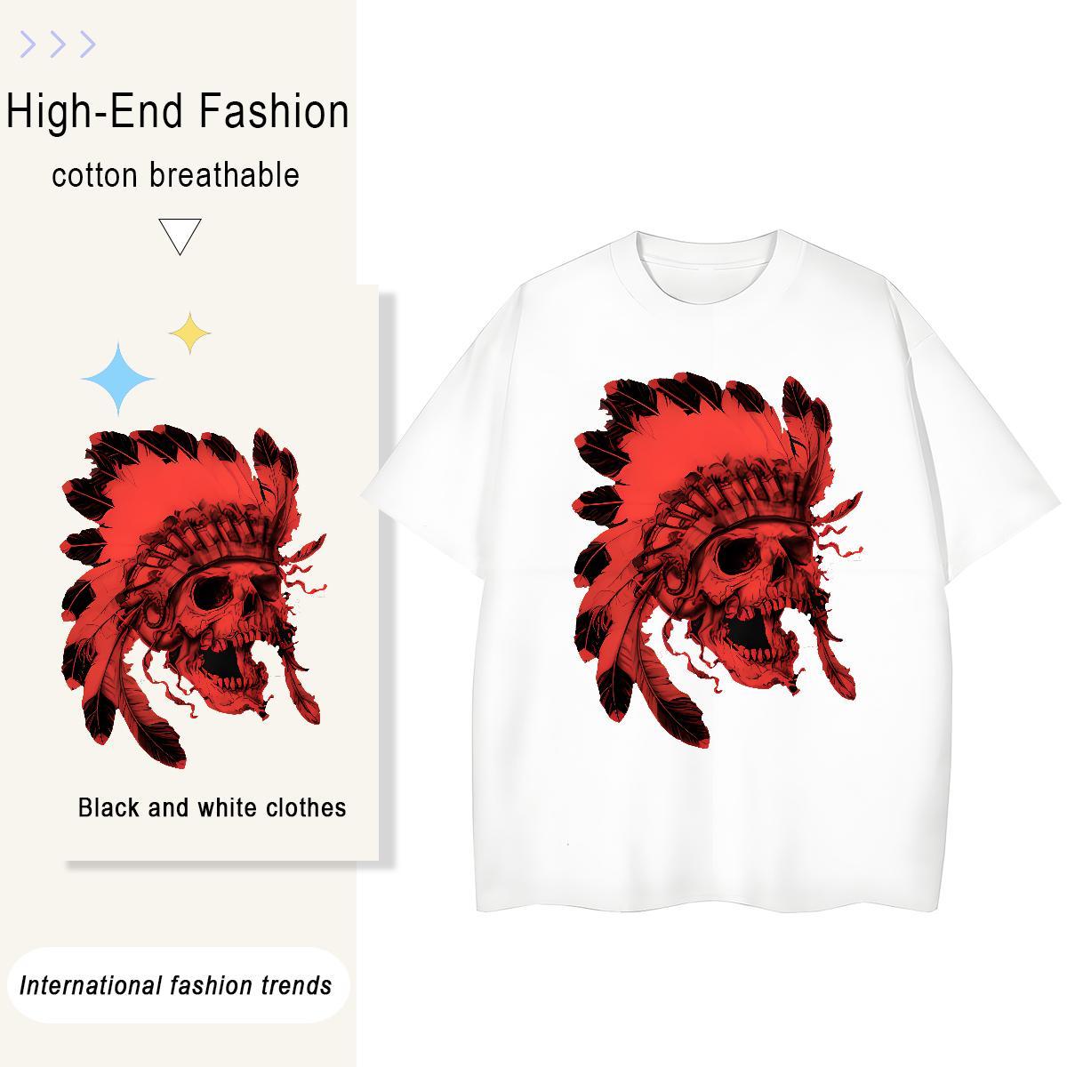 Designer Womens Tshirts 100% Cotton 230g scary Casual Sport Women T Shirts Breathable Crew Neck Oversized Clothes