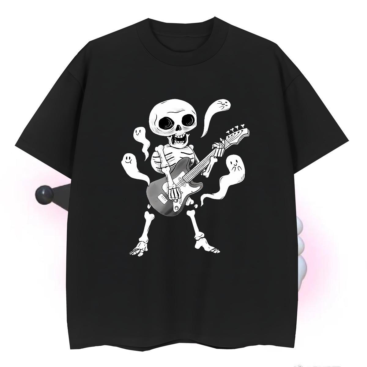 Brand Man T Shirts 100% Cotton 230g skull Anime Printing Street DIY Printed O Neck Short Sleeves Tshirt for Man Woman Casual New Tshirts