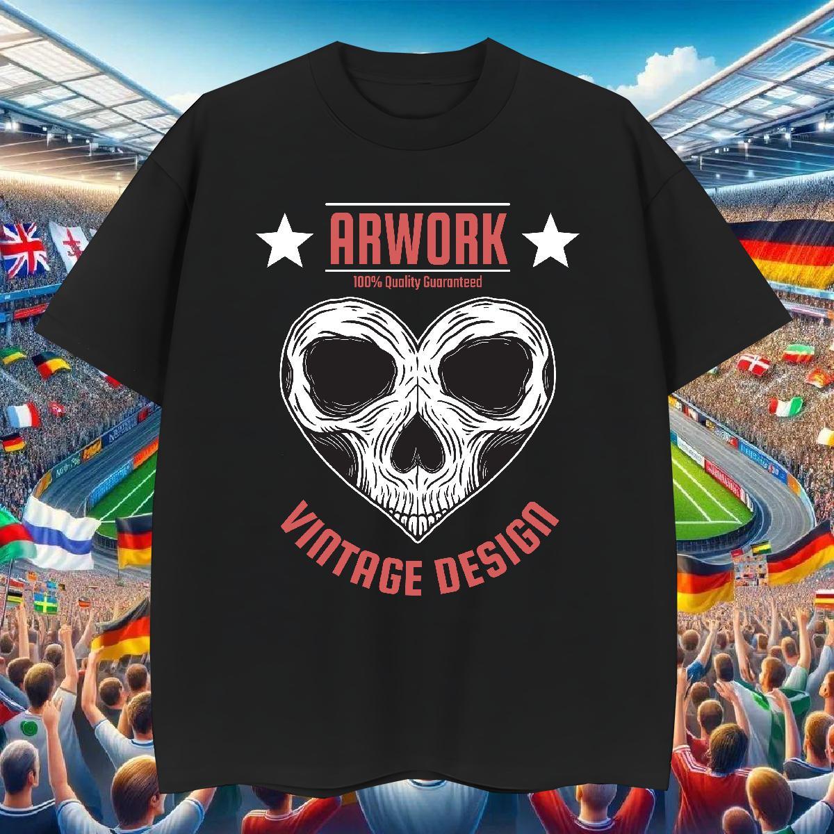 Cool Design T shirt 230g Pure Cotton skull Hip Hop Custom Cartoon Breathable Soft Couples T Shirts Free Shipping Clothes