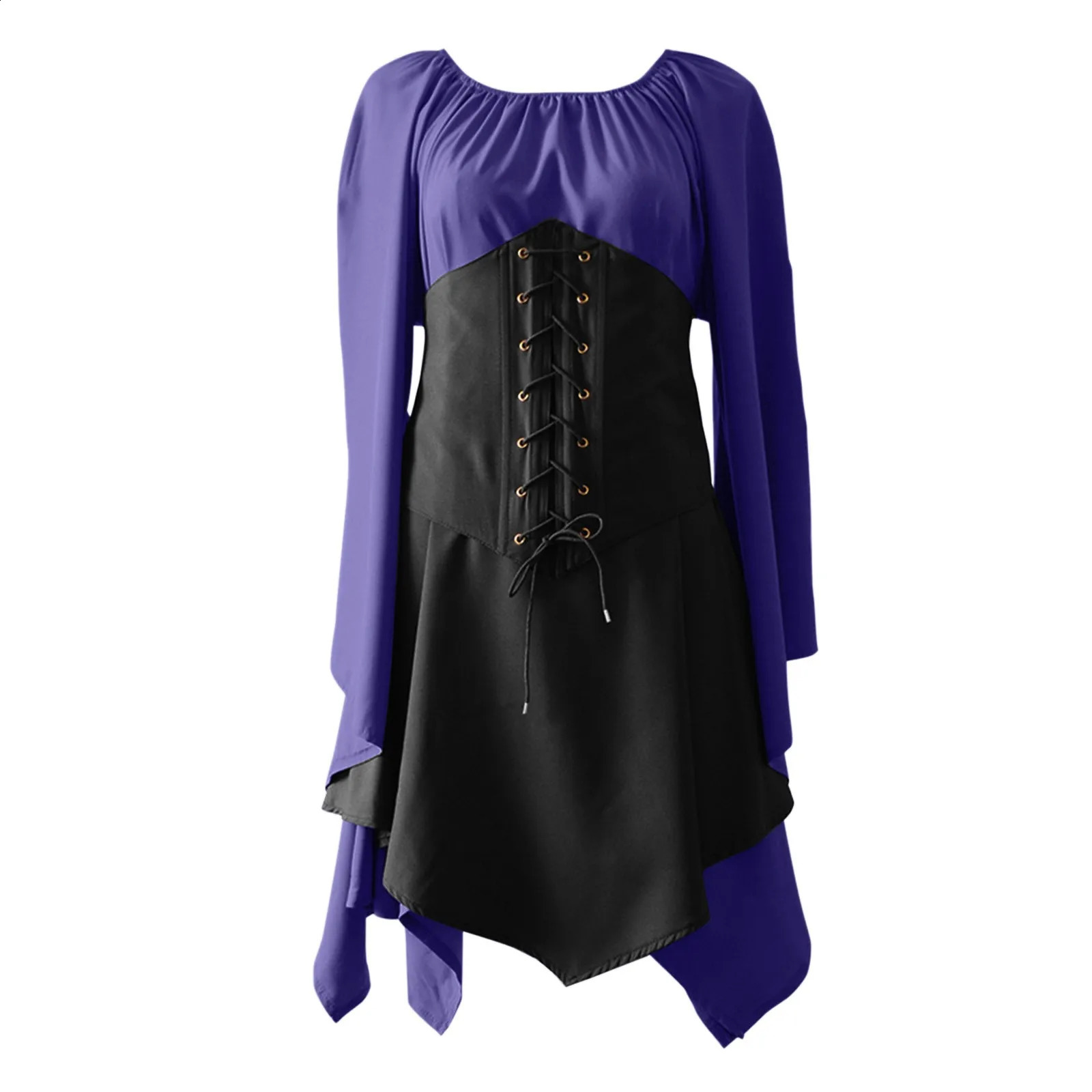 Medieval clothing womens flared sleeves Irish shirts and corsets traditional dresses Halloween mature 240823