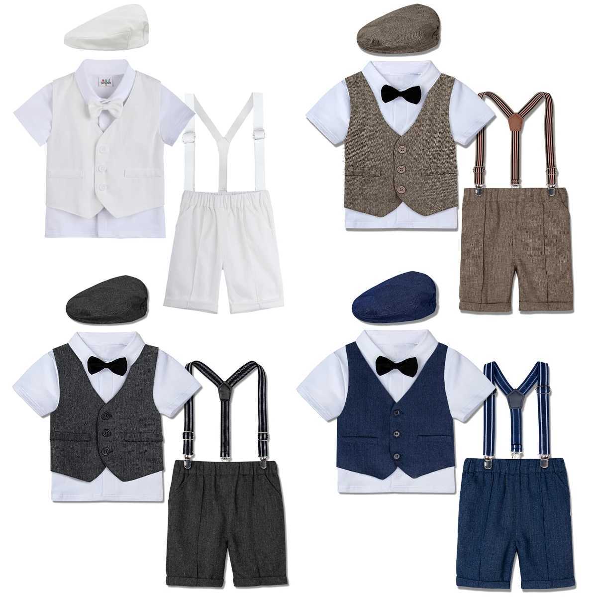 Baby Clothing Set Baby Formal Set Preschool Wedding Birthday Party Clothing Christmas Jacket Gentlemans Shirt Shorts Set W240823