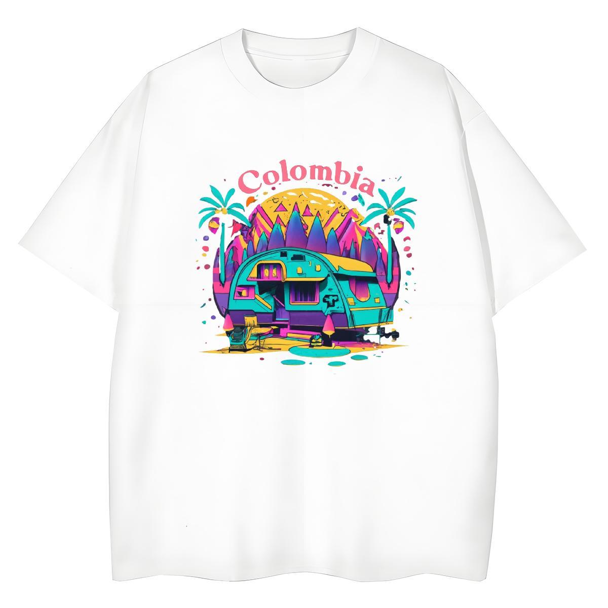 Free Shipping Women Tees 230g Pure Cotton beach Street Wear T Shirt For Woman O Neck Short Sleeves Cartoon Print Clothes Shirt