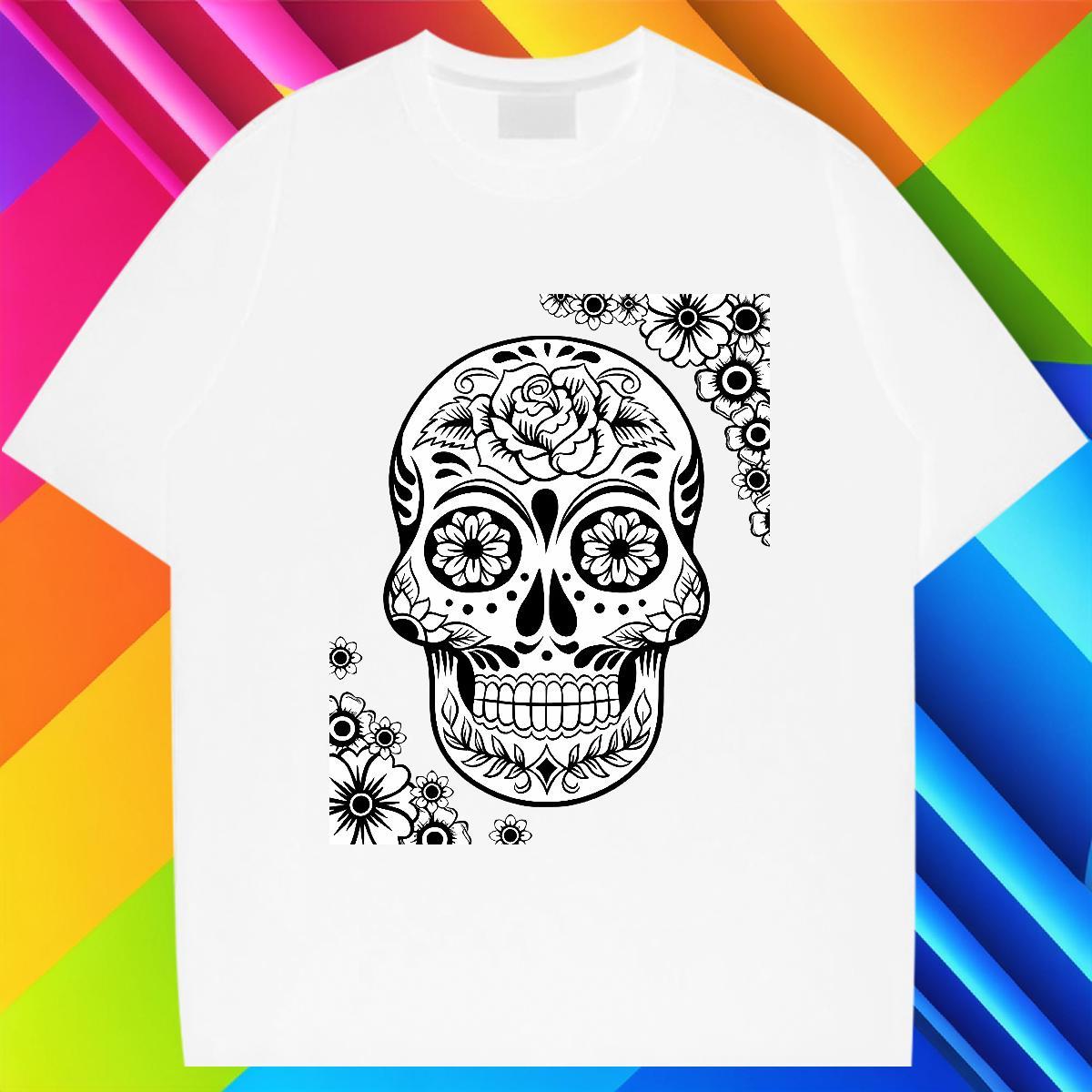 Loose Fit T Shirt For Man 230g Cotton skull Spring Summer Custom Anime Breathable Soft Men Tshirts New Designer Clothings
