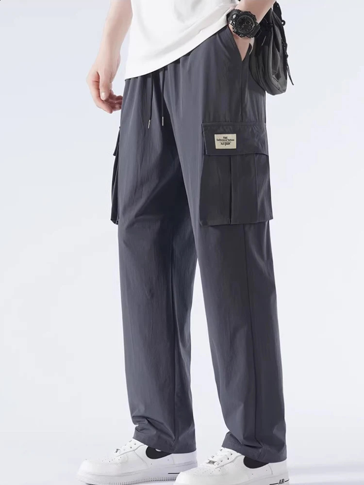 Japans All Inclusive Summer Retro Loose Straight Mens Wide Leg Full Match Casual Pants 240823