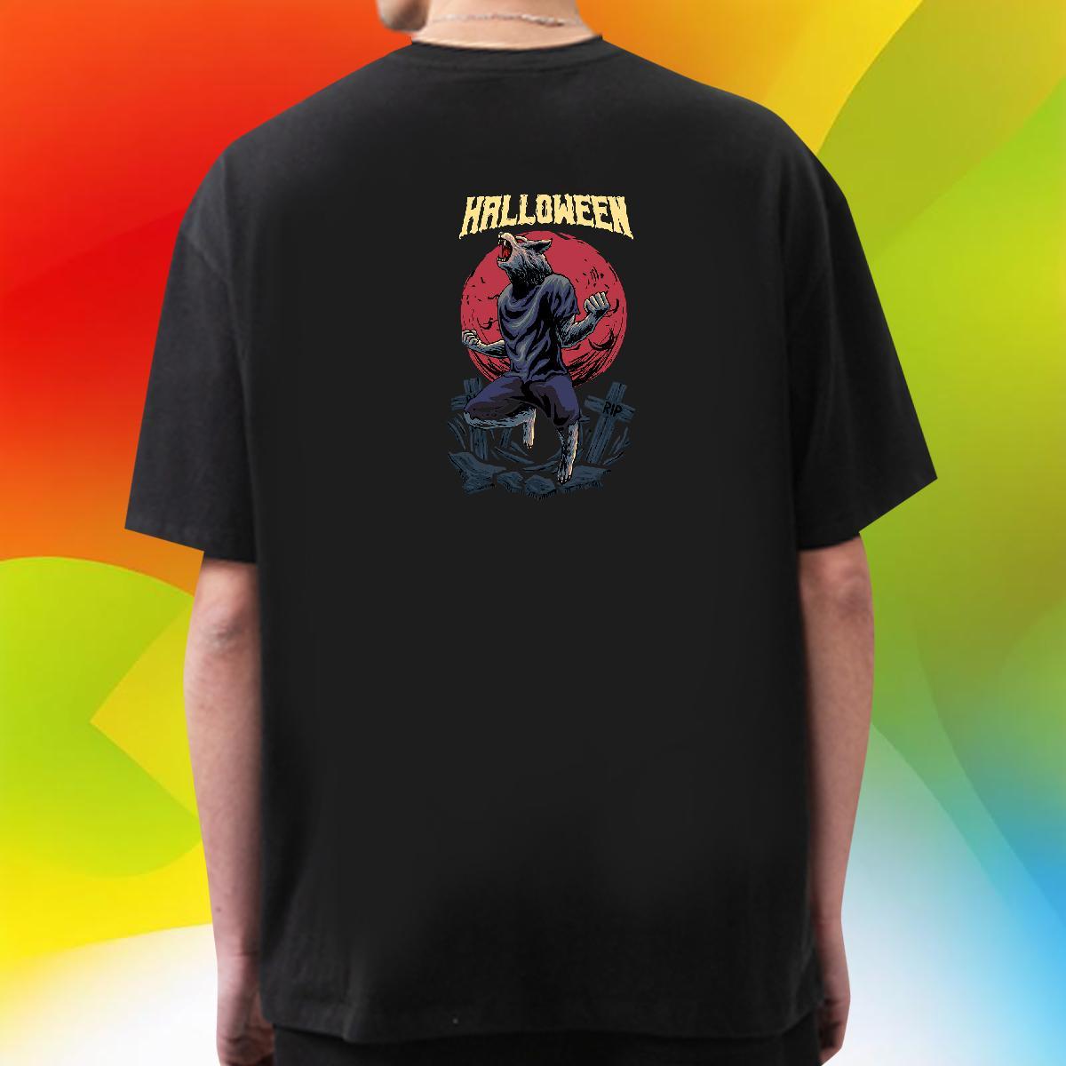 Soft T Shirts Men 230g Cotton skull Outdoor Plus Size Cartoon Short Sleeve O-Neck Men Clothes T-Shirt Classic Casual Tee Shirt