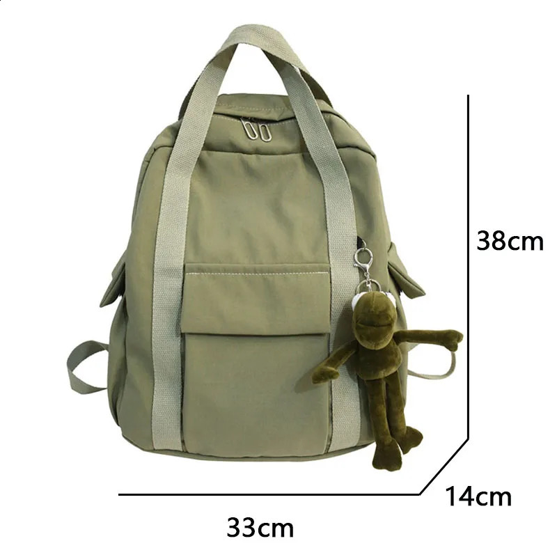 Backpack Korean Style Harajuku Multifunction Travel Large Capacity Retro Solid Waterproof Bag Students Preppy 240822