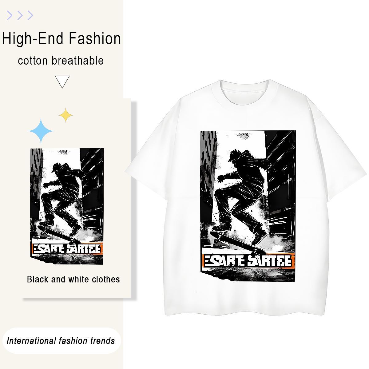 Brand Couples T Shirts 100% Cotton 230g game Hip Hop Street T shirt Crew Neck Breathable Oversized Tees